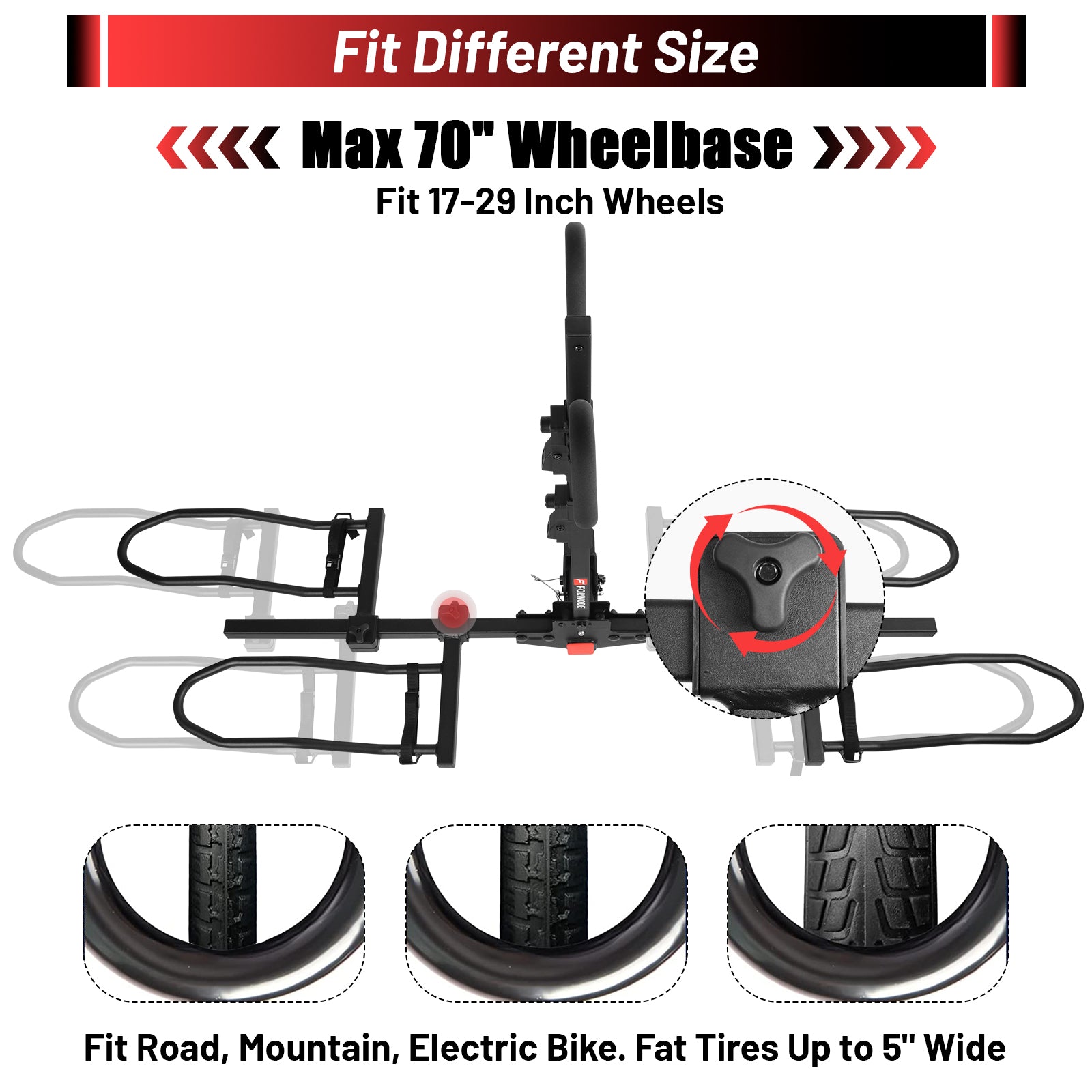 Hitch sizes discount for bike rack